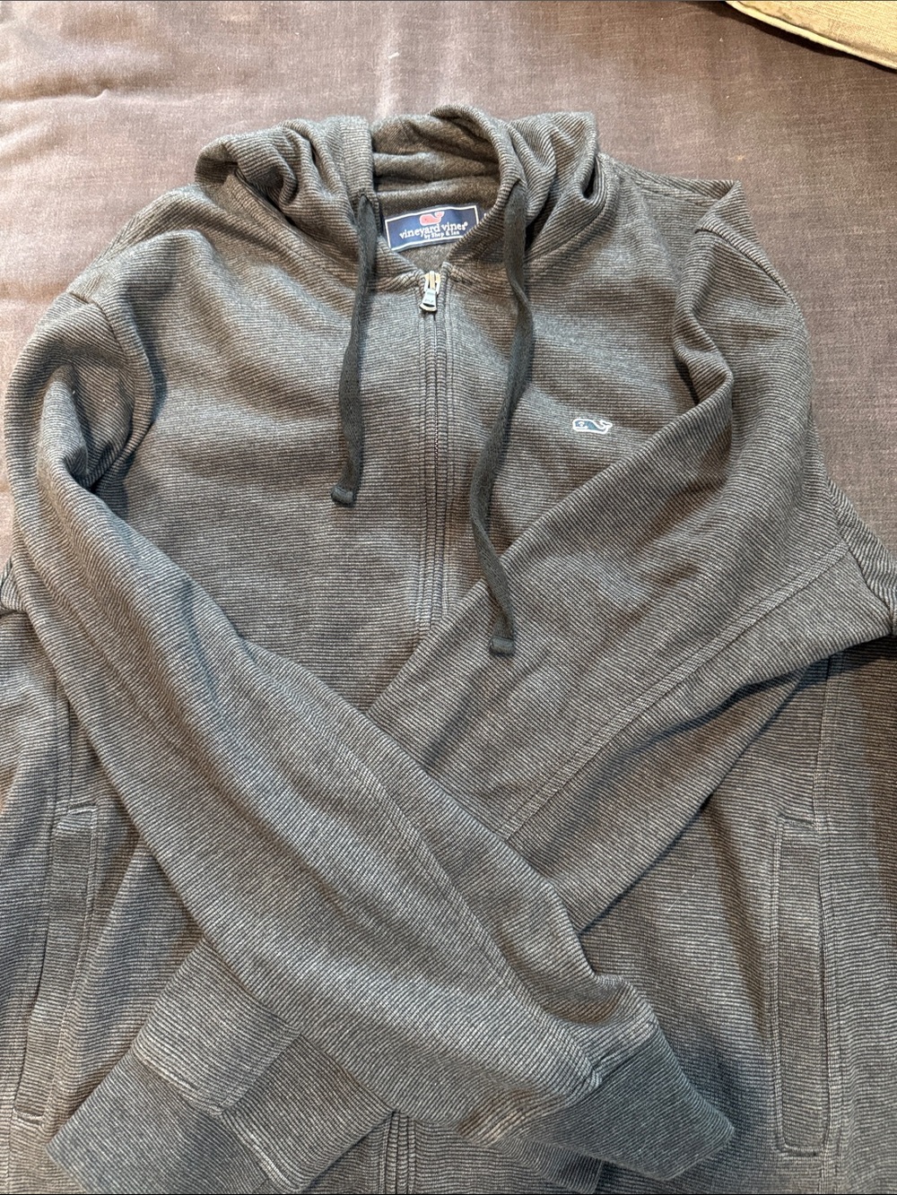 Vineyard Vines Men's Charcoal Zip-Up Hoodie